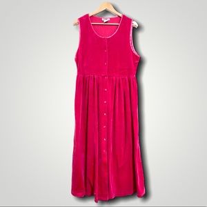 Vintage 90’s hot pink velvet maxi dress